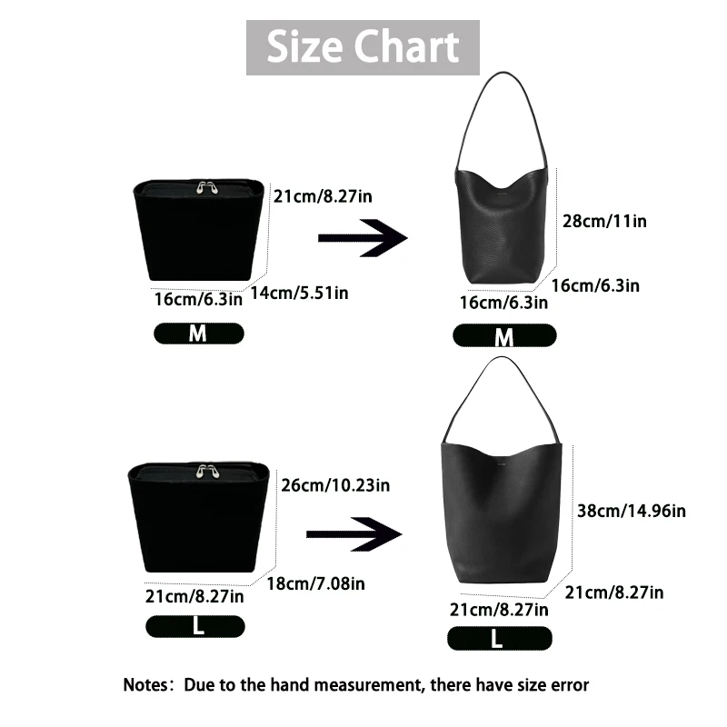 EverToner Multi-Pocket Organizer for The R-w Bag Storage Bag Bucket Bag Felt Insert Handbag Liner Bag