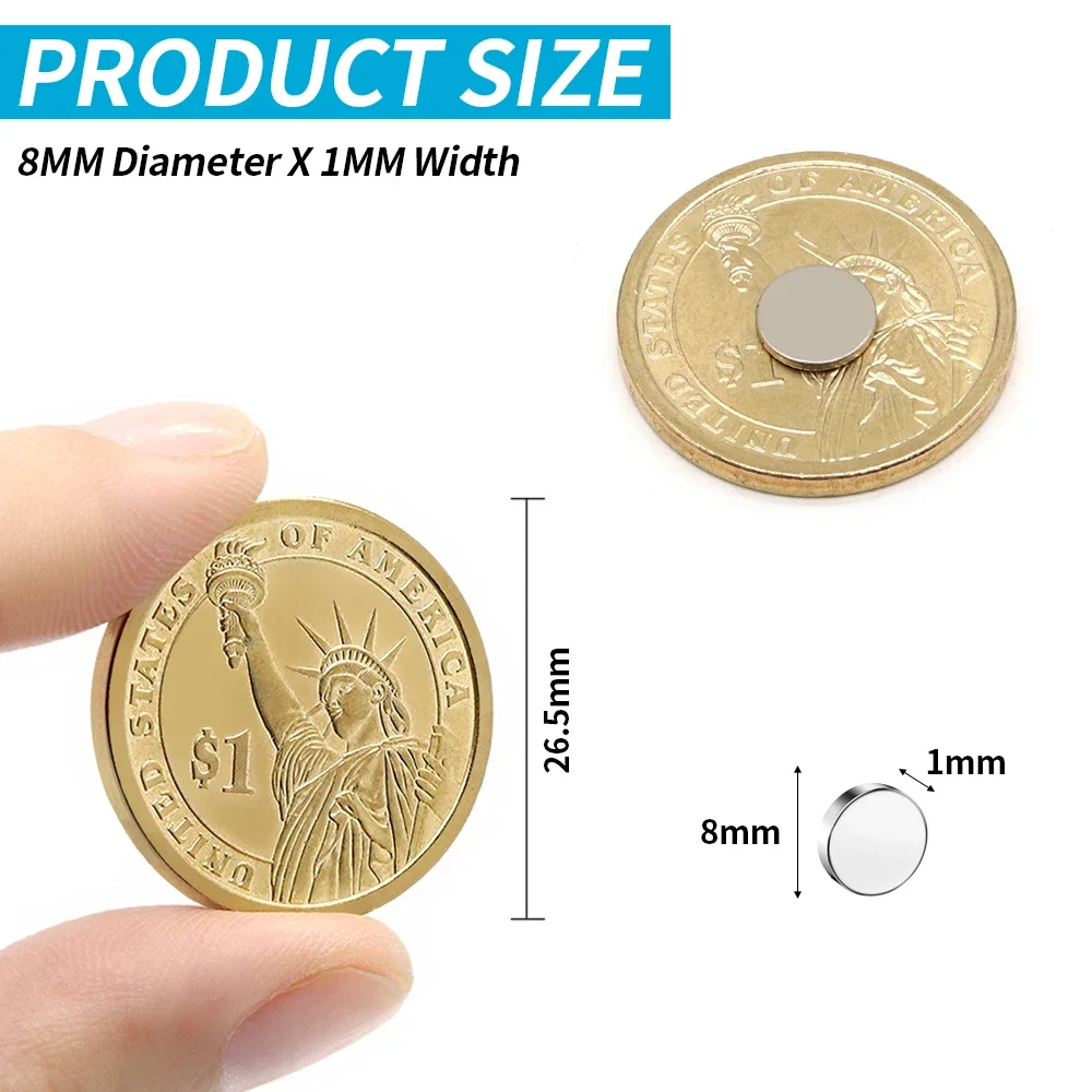 8x1mm iman Refrigerator Magnets DIY Office Whiteboard Workshop
