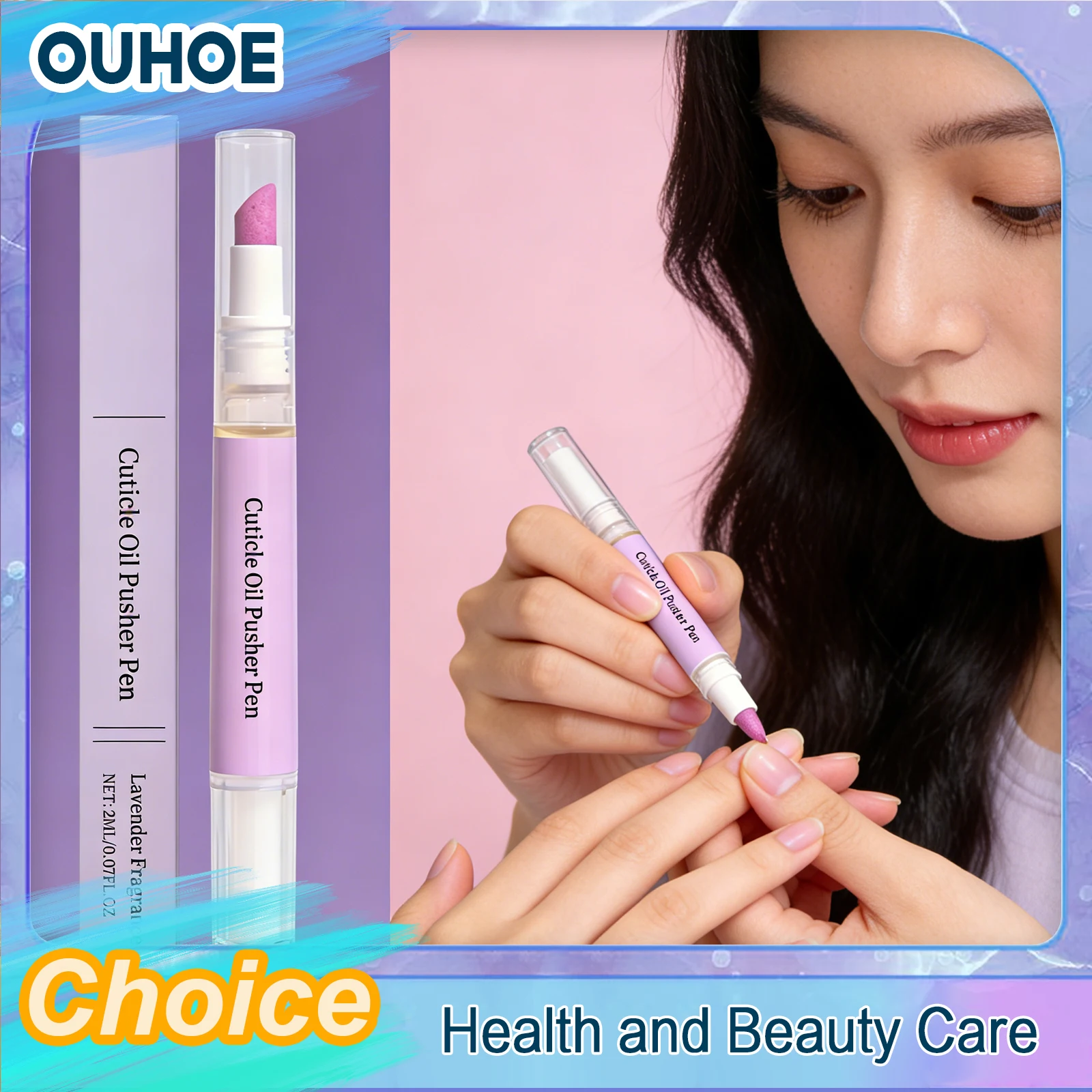 

Cuticle Oil Pen with Pusher Nail Cuticle Revitalizer Softener Dead Skin Remover Portable Manicure Pedicure Nails Treatment Care