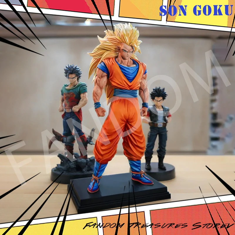 

In stock JT Toy Dragon Ball Anime Figure Son Goku Figurine Ssj3 Goku Figurine Super Saiyan 3 Goku Figures Decor Gk Statue Model