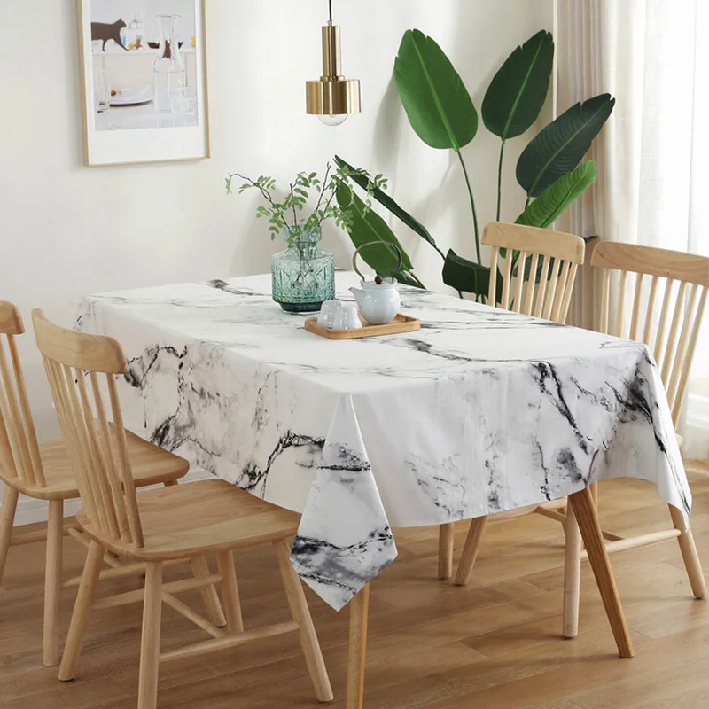 Simple Marble Printed Pattern Table Cloth Ins Style Home Decoration Tablecloth Multi-purpose Living Room Table Cover Cloth