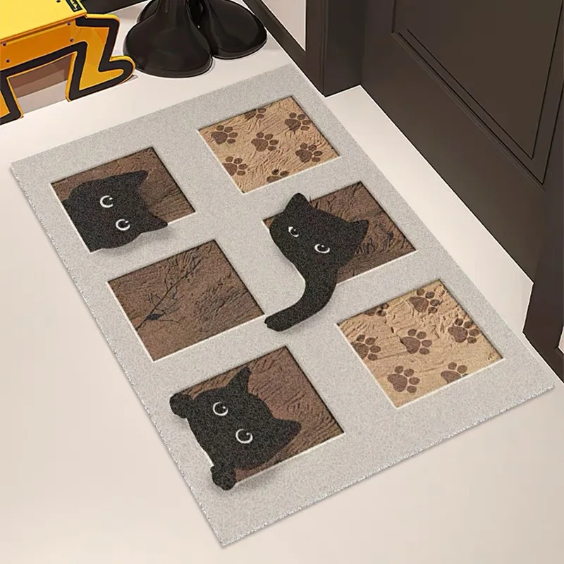 Cat Door Mat,Outdoor Indoor Welcome Mat, Non-Slip Easy to Clean Front Rug,Entrance Rectangular Carpet for high Traffic Carpet