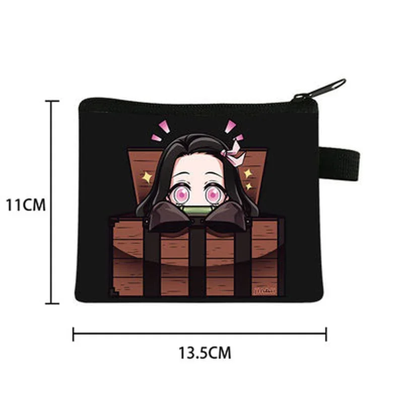 Cartera de disfraz de Anime Kimetsu No Yaiba Tanjiro Kamado Nezuko, monedero de lona, monedero de dinero, bolsa de almacenamiento de monedas