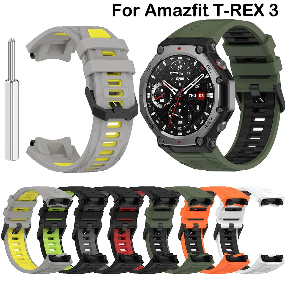 Band For Amazfit T-Rex 3 Smart WatchBand Bracelet Wristband For Huami Amazfit T Rex 3 Original Replacement Silicone WatchStrap