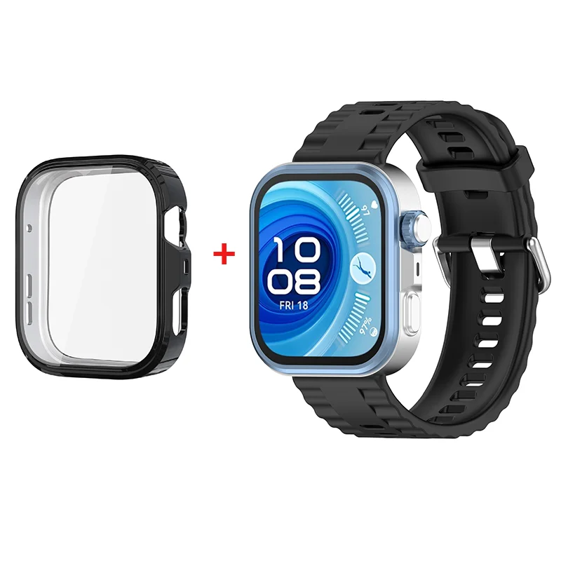 Coque + bracelet en TPU pour Huawei Watch Fit 4 Pro, bracelet en Silicone, couverture souple pour Huawei Watch Fit 4, accessoires de protection