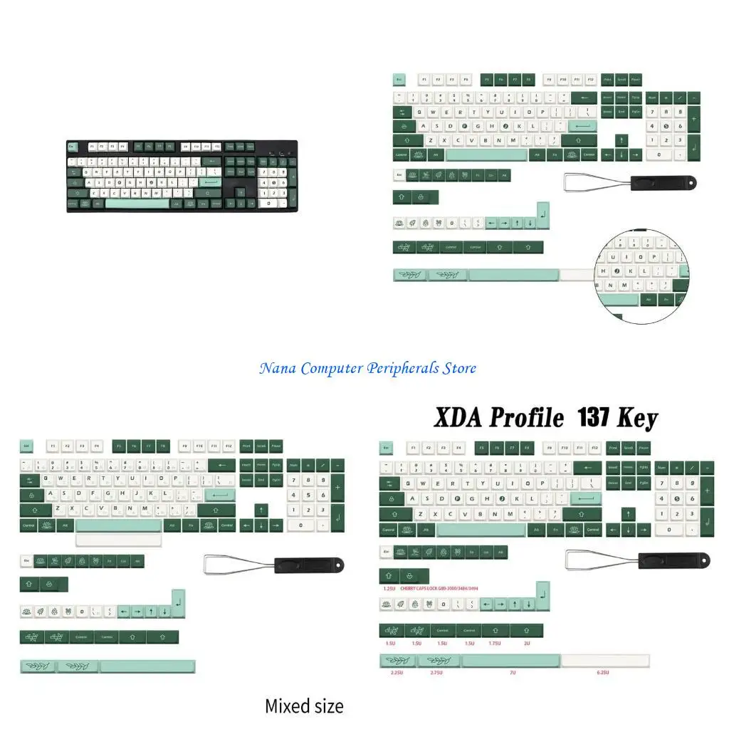 

F68C XDA Profile Keycaps 137 Keys Ботанический сад Толстый PBT для игровой механической клавиатуры DIY Сменные колпачки для