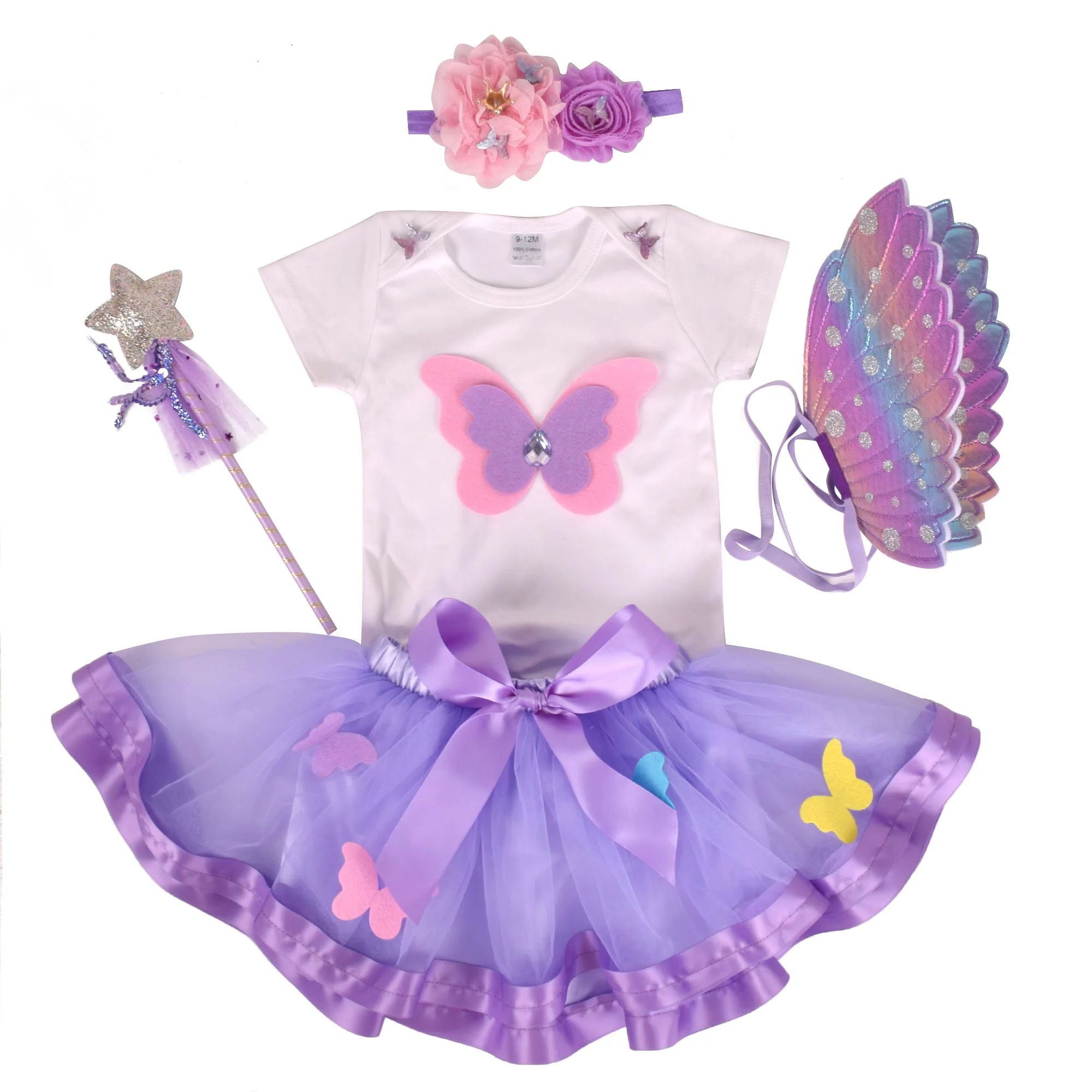 Baby girl Butterfly Birthday Tutu outfit Girls 1st Birthday Party costume Toddler Photo Props Cake Smash Kids Cosplay Tutu