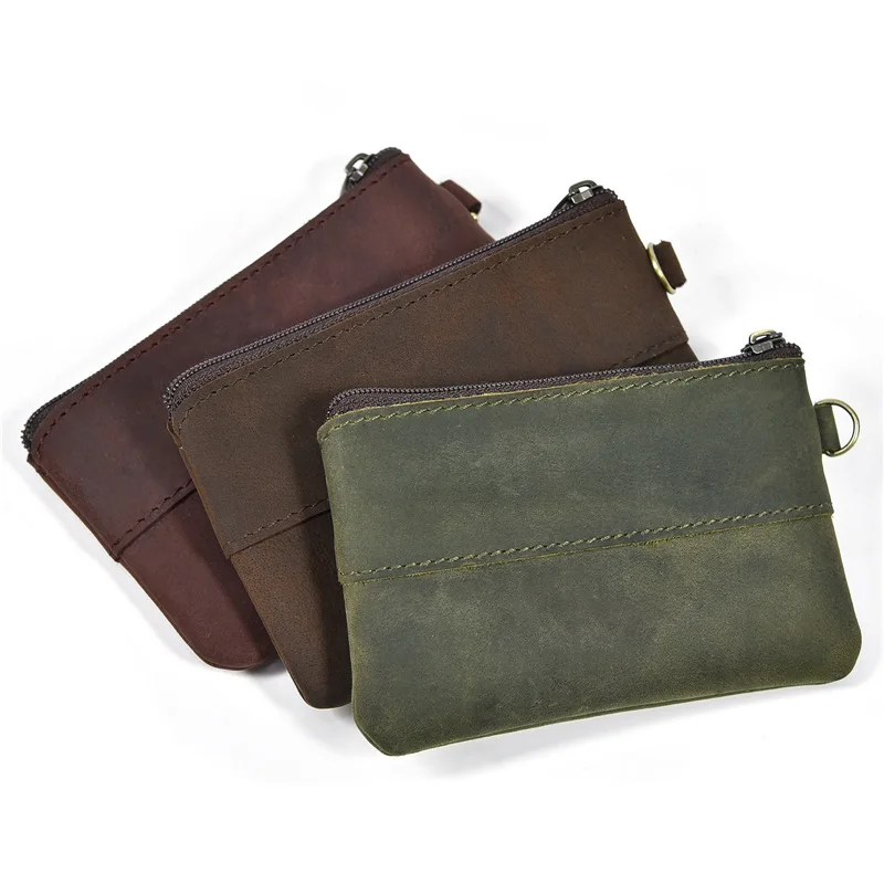 

Мужской кошелек для монет, простой ретро-кошелек для монет, кожаные сумки Ни Бумажника MHQB