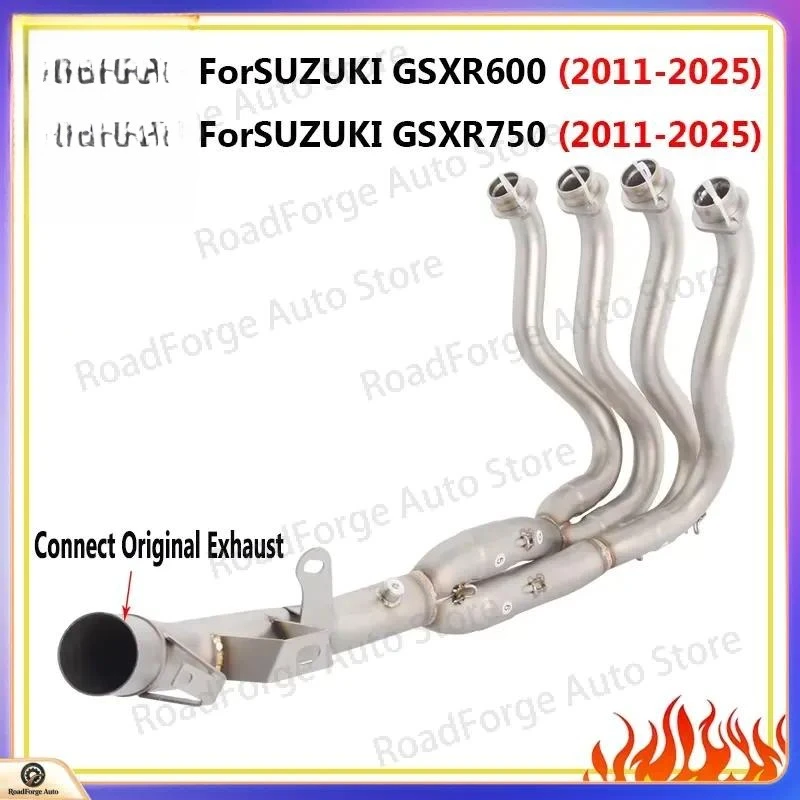 Slip On Motorcycle Exhaust Pipe for SUZUKI GSXR600 GSXR750 2011-2025 Front Link Connect Original Muffler Escape System