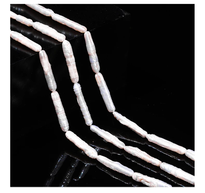 Natürliche Süßwasserperlen, langer Streifen, lose Distanzperlen für Schmuckherstellung, DIY-Armband, Halskette, Zubehör, 16 Stück – Detail 4