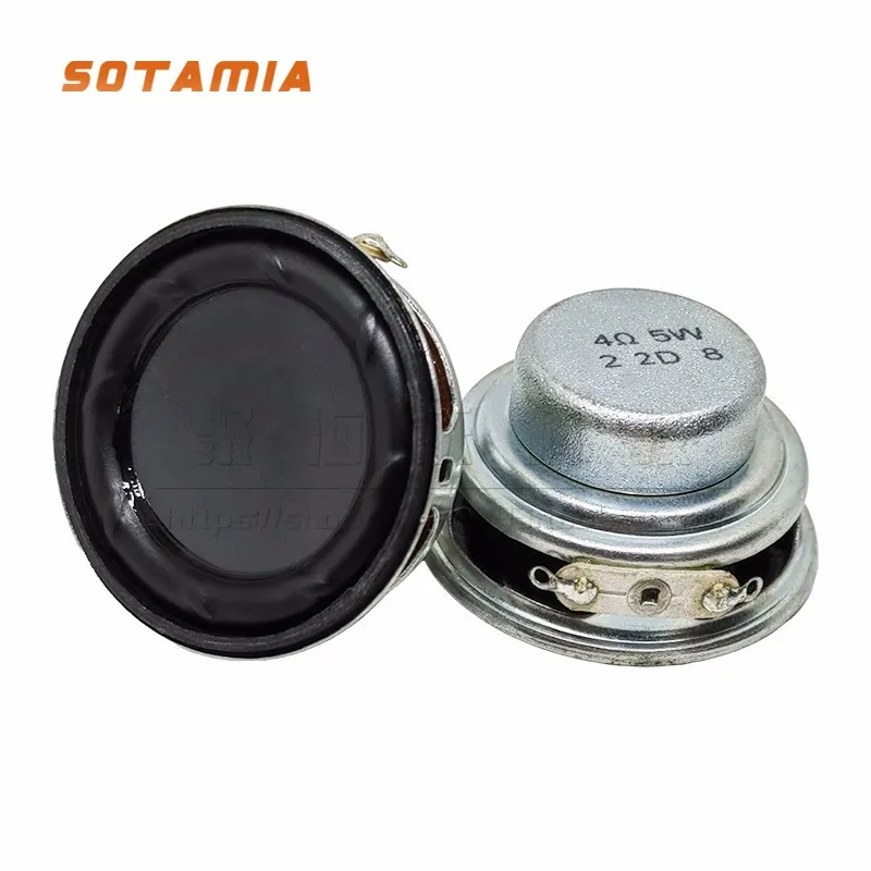 SOTAMIA 2PCS 1.5 Inch 40mm Round Full Range Speaker 4 Ohms 5 Watts 16 Core Dual Magnetic Stripe Edge Small Speaker Speaker