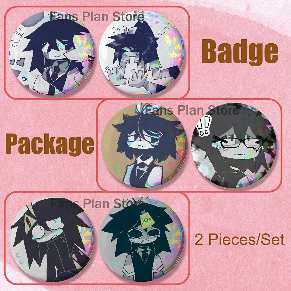 F-Fundamental Paper Education Abbie 2-piece Set Pins Backpack Jewelry Accessories Round Brooch Button Badge Fans Collection Gift