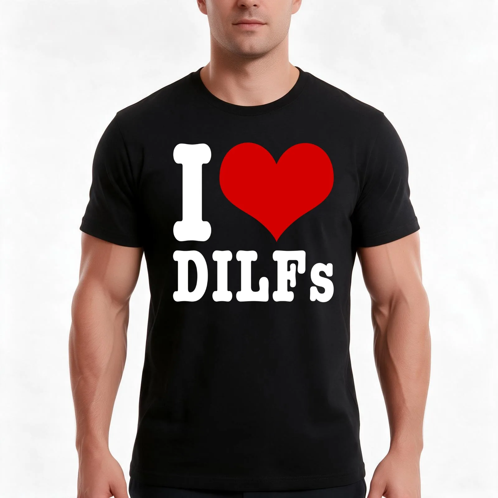 I Love Dilfs - Dilf Hunter - Funny Hot Dads Gift T-Shirt, Summer Casual Cotton Tee, Oversized Streetwear Tops, Unisex Men Women