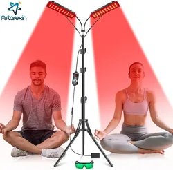Red Light Therapy Lamp Double Heads LED Infrared Light Therapy 850nm Near Infrared Light Device Full Body Pain Relief Skin Care
