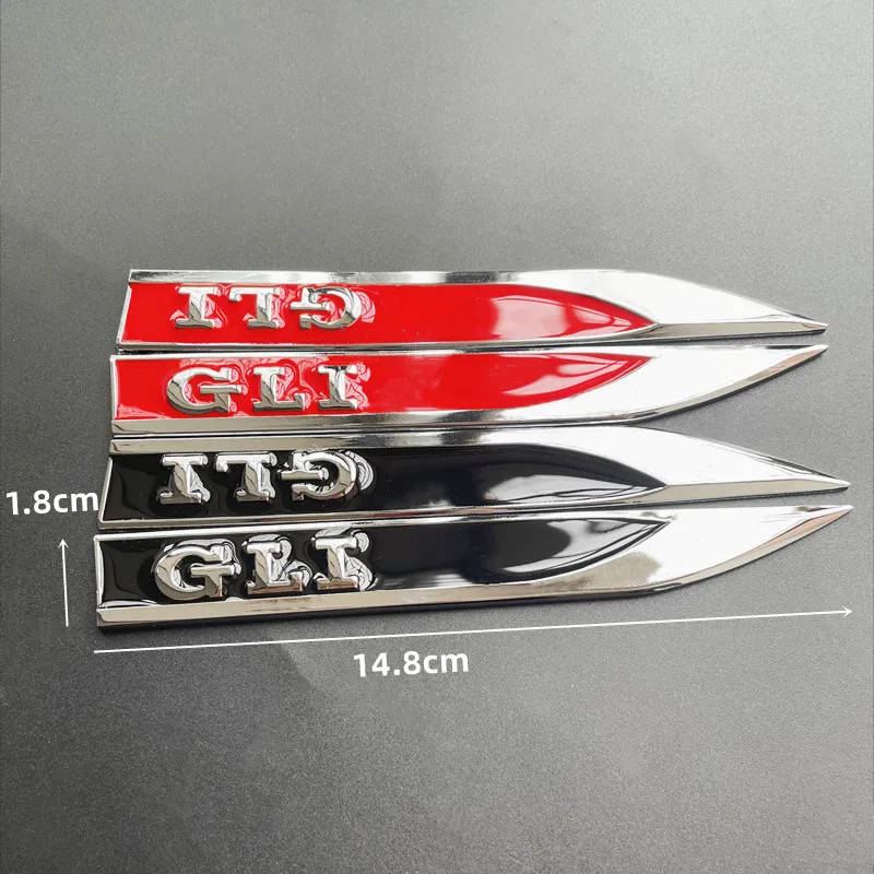 1Pairs Metal Logo GLI Badge Decal Car Fender Emblem Sticker For Volkswagen VW Jetta 4 MK4 MK5 MK6 MK7 GLI Sticker Accessories