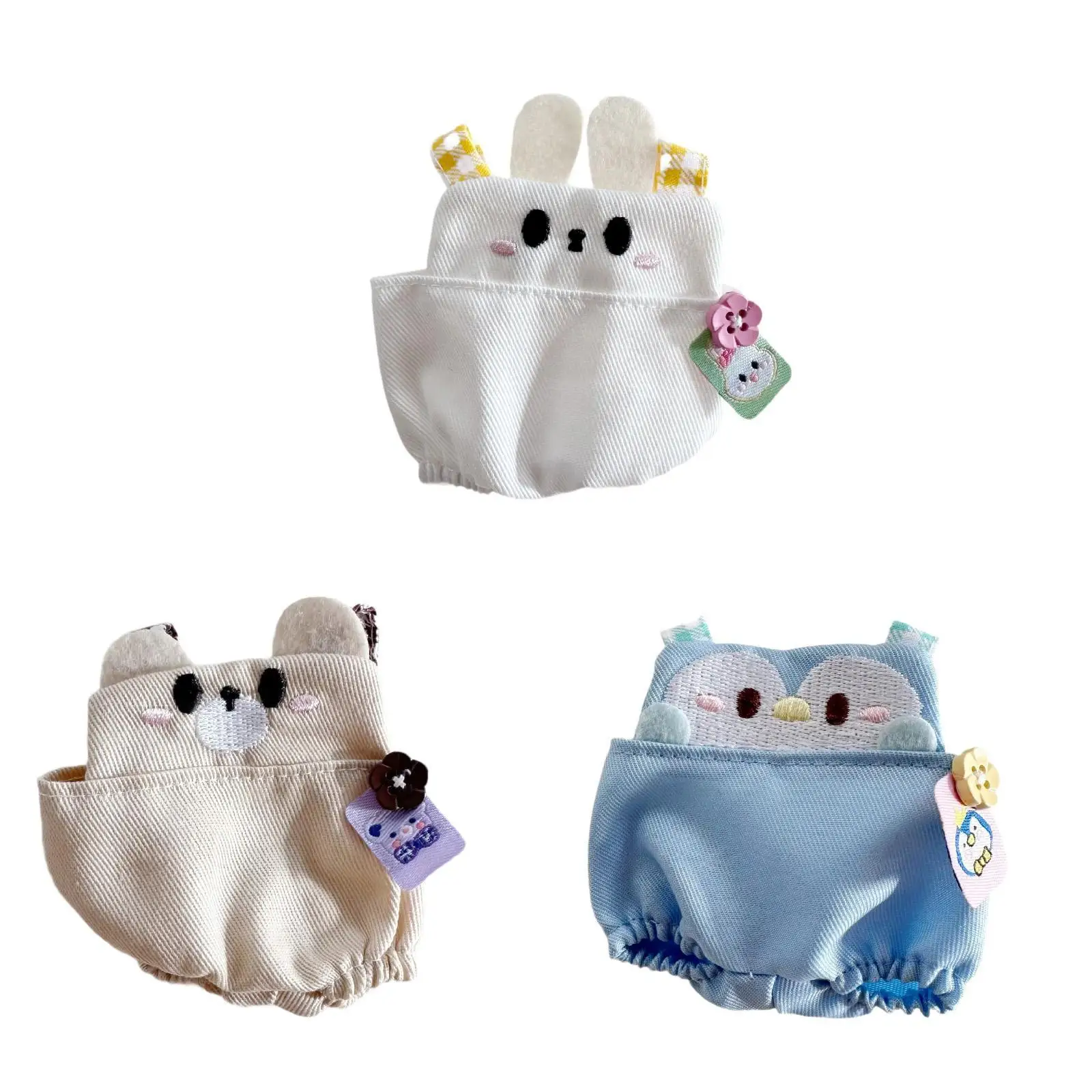 Pantalon à bretelles pour poupée en peluche, vêtements pour poupée de 15cm/5.91 pouces, cadeau pour petites filles