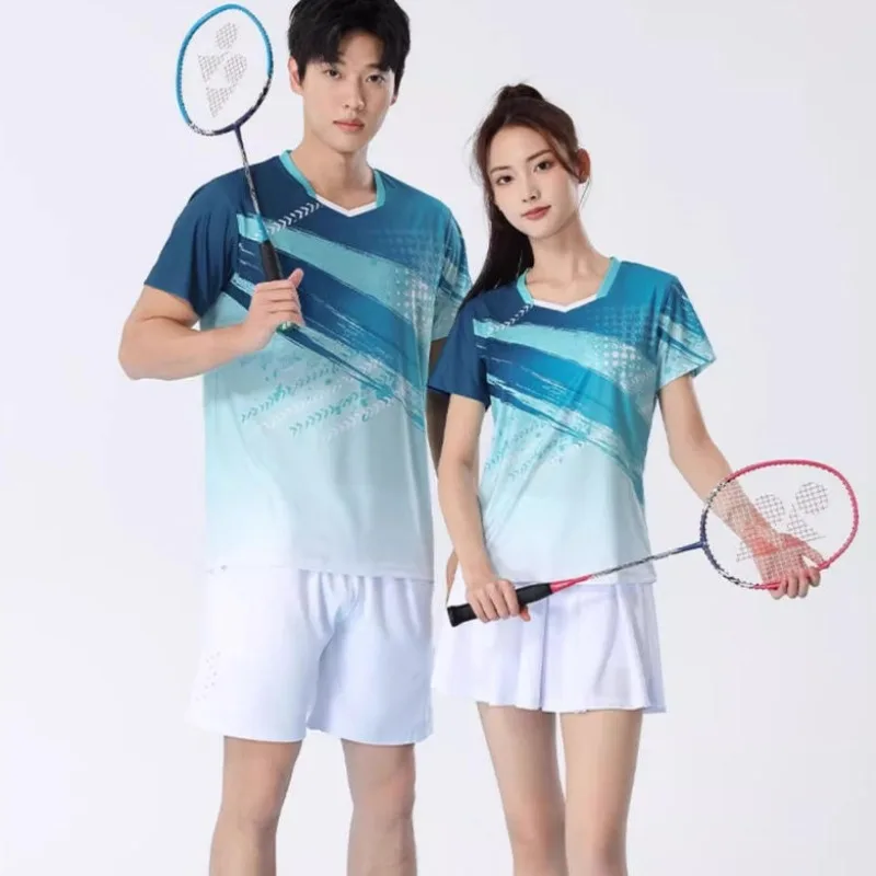 2-ピース女性バドミントン衣装ドレススポーティ通気性夏男性バドミントンジャージバレーボール競技トレーニングチームユニフォーム