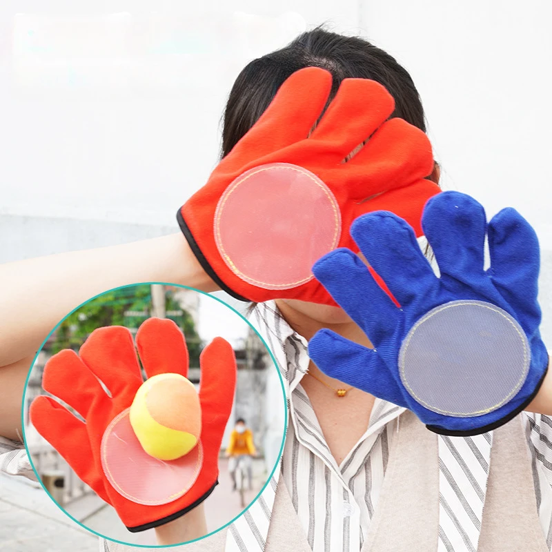 Guantes de bola pegajosos con ventosa, Bola de captura para padres e hijos, diversión para niños, educación de la primera infancia, Velcro pegajoso, al aire libre