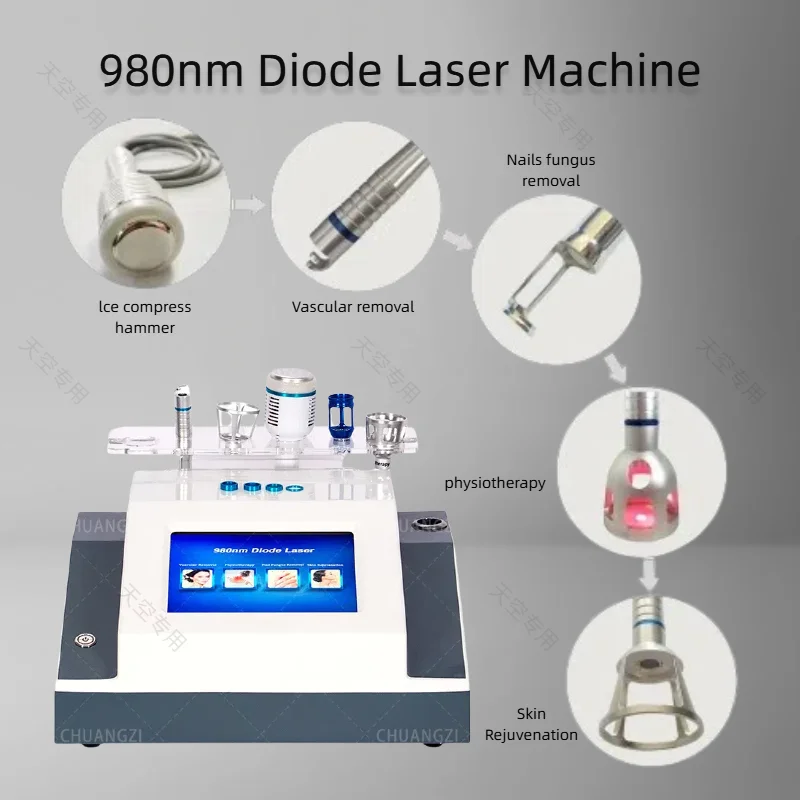 

980Nm Laser Diode Vascular Spider Varicose Vein Removal Machine Treatment Fungi Physiotherapy For Nail Lipolisi Commercial Salon