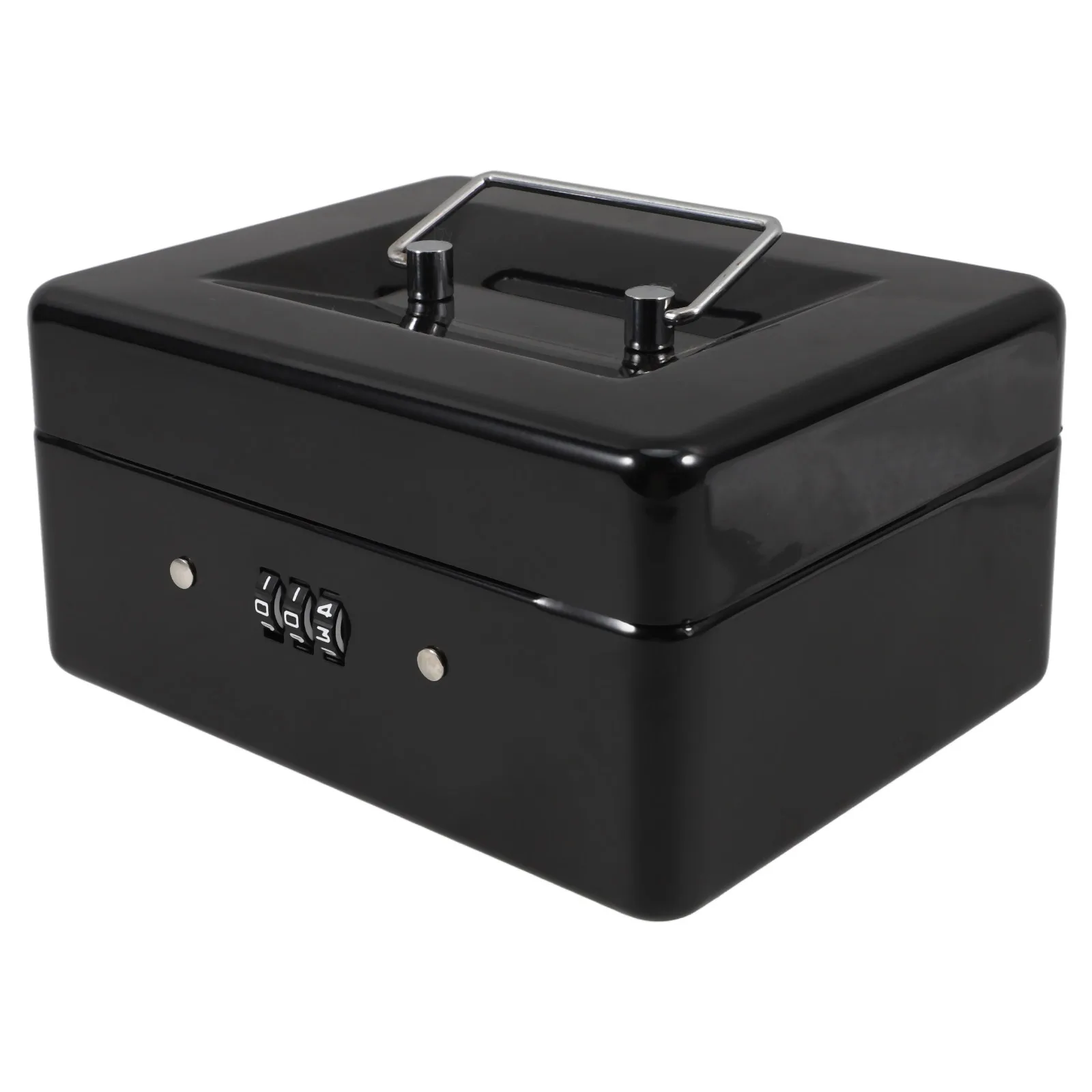 

Password Lock Metal Cash Box Iron Small Safe Box Large Capacity For Home Office Dorm Outdoor Key Hider Money
