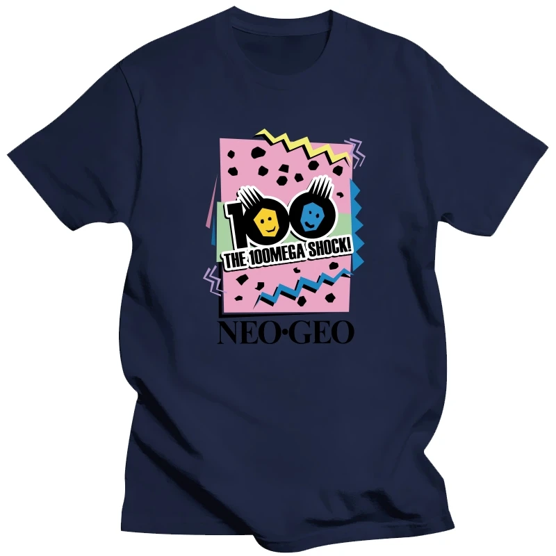 Мужские футболки Neo Geo 100Mega Shock, одежда из чистого хлопка, винтажная классическая футболка с круглым вырезом, футболки с графическим принтом