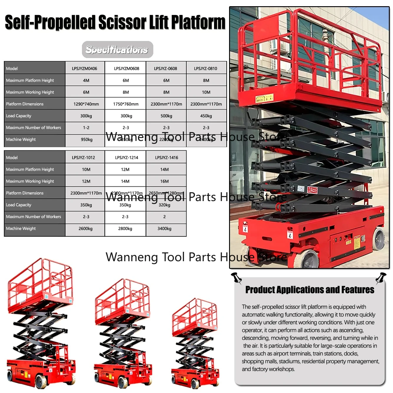 

Portable Scissor Lift High Altitude Mobile Hydraulic Platform 6m 8m 10m 12m Factory Direct Sales Supply for Construction And Mai