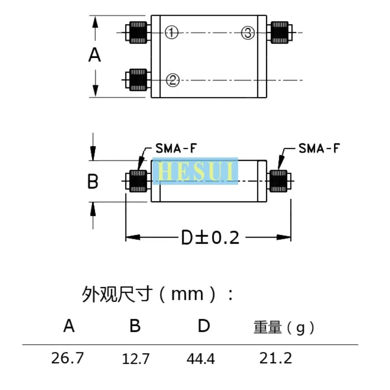 RF 10MHz~1000MHz 10dB broadband directional coupler, can replace the SMA interface of Mini similar products, Module Board