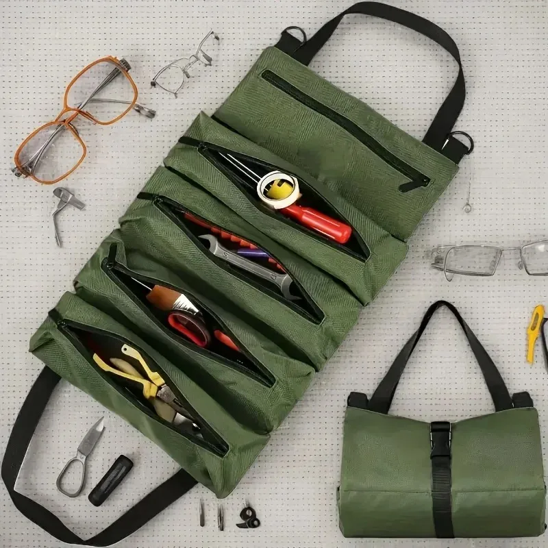 Multi Purpose Tool Bag Roll Up Design High Quality Professional Multi Pocket Pouch Portable Small Tools Organizer Bag