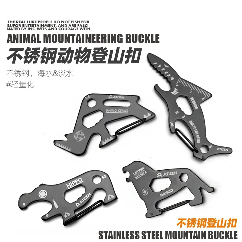 

Y751 Outdoor Fishing Stainless Steel Animal keychain Camping Fishing Pliers S Ring Small Tools, Backpack Pendants
