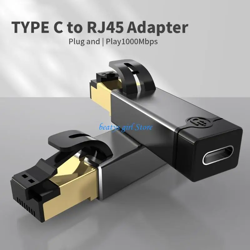 C7AB USB C to Ethernet Adapter Gigabit Ethernet Adapter Type C to RJ45 LAN Networking Adapter