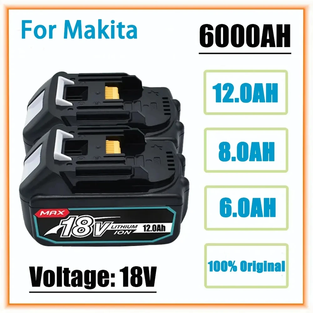 100% Original 18v makita battery 12000mAh Rechargeable Power Tools Battery with LED Li-ion Replacement LXT BL1860B BL1860 BL1850