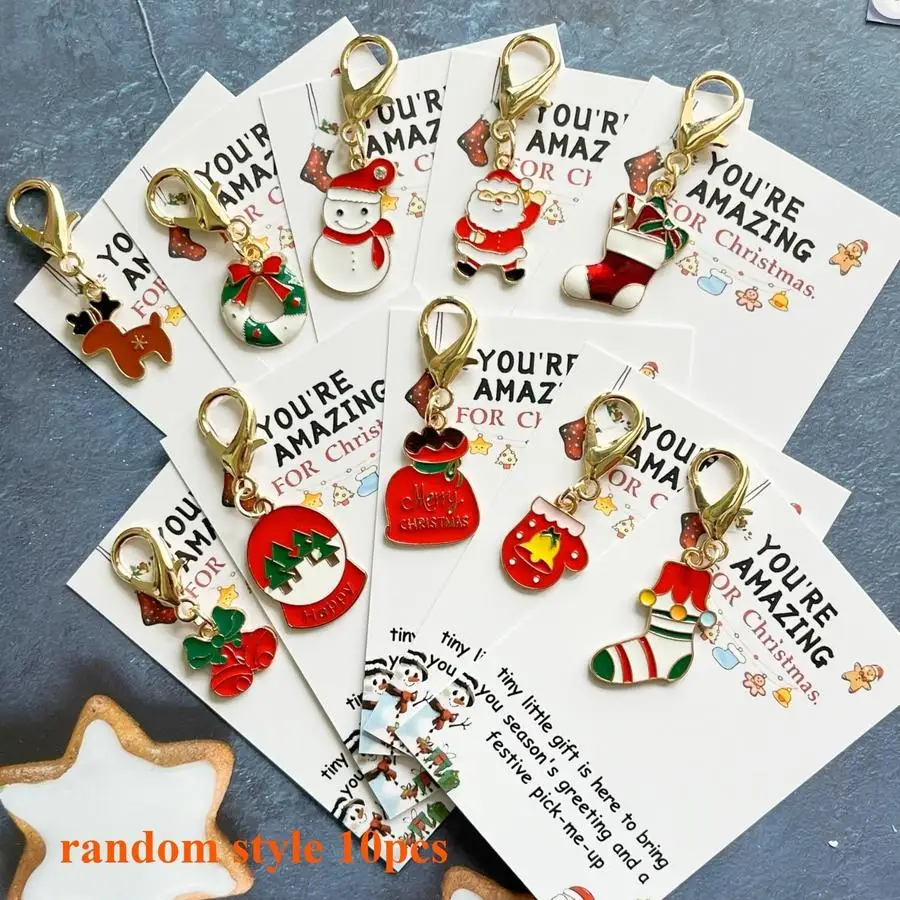 1/5/10/20/50/100pcs Gift for Her/Him Merry Christmas Special Christmas And New Year Random Mixed Christmas Style Keychain, with