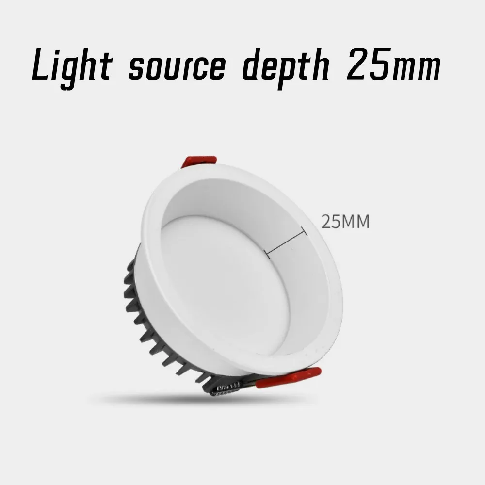 Verzonken Anti-Glare Led Downlight Smd 5w 7W 10W 12w15w18W 20W 24W Diepe Cilinder Smal Frame Dimbaar AC85-265V Binnenverlichting