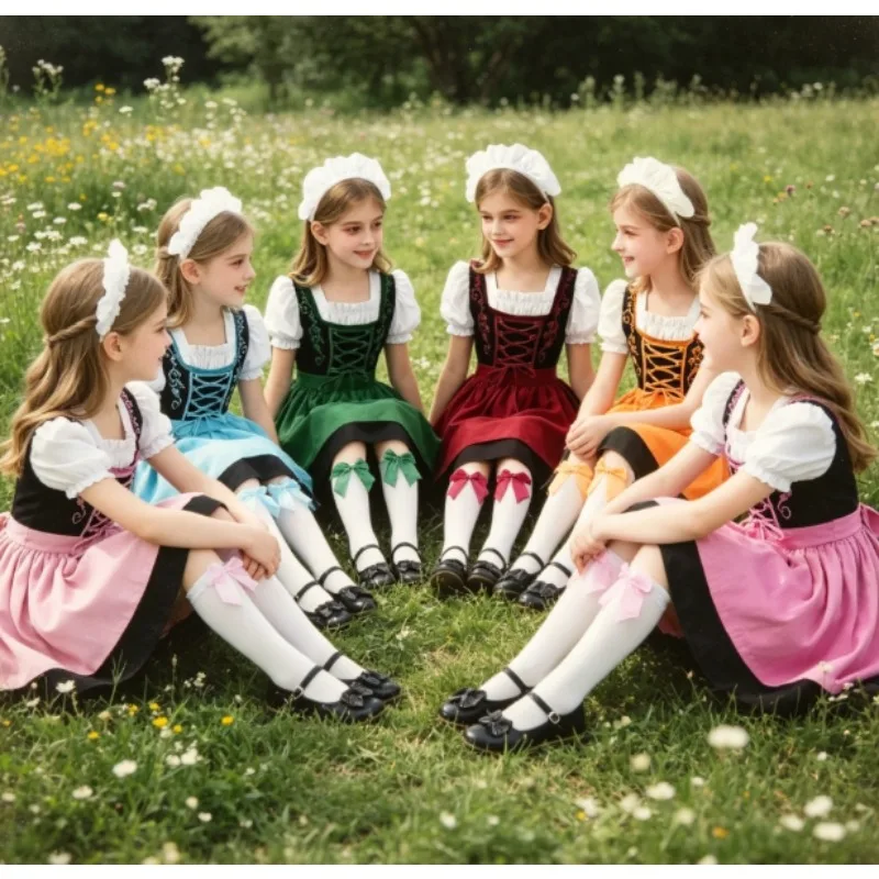 

Girls Bavarian Oktoberfest Dirndl Dress for Halloween Munich Beer Festival Party and Costume Role Play