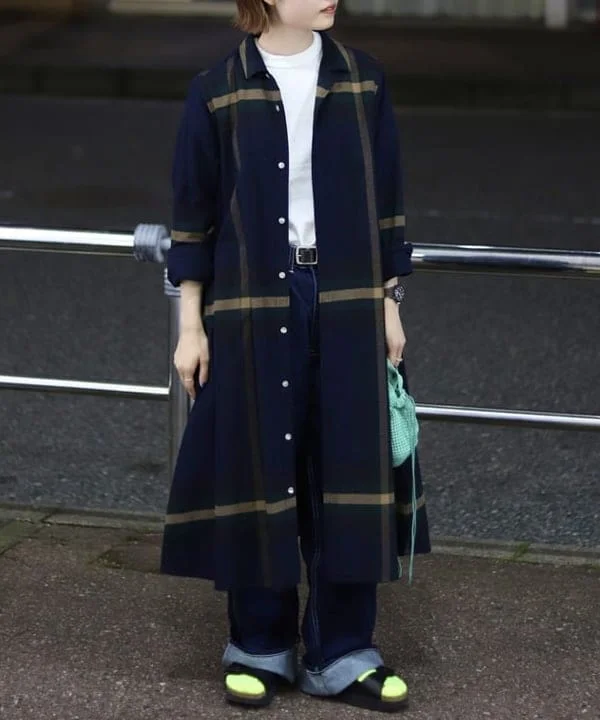 Herbst 2025, lässig, kariert, Baumwolle, irt Dr, lockere Passform, mittellang, faion, vielseitig, neue Ankunft, JUNGE-SLE-Kleidung