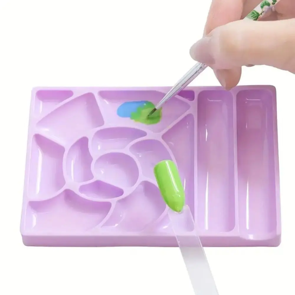 Paleta de Arte de uñas de colores de pintura, placa de injerto de pestañas, placa de Gel de uñas mezcladora, herramientas de manicura rectangulares de plástico, tienda de manicura