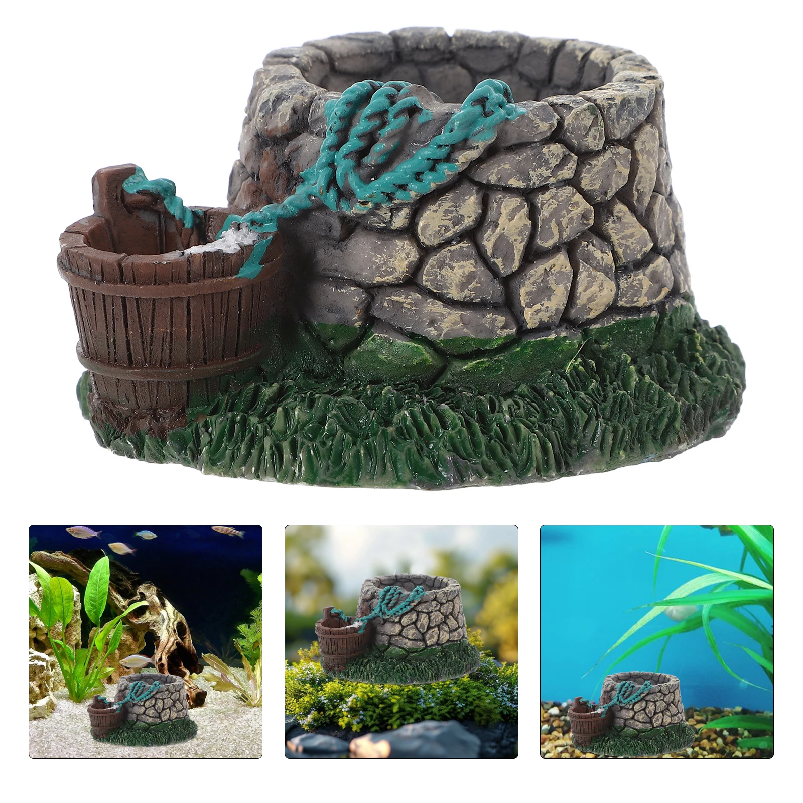 

Succulent Flowerpot Decoration Natural Aesthetic Aquarium Ancient Well Sand Table Miniature World Micro Landscape Terrarium Moss