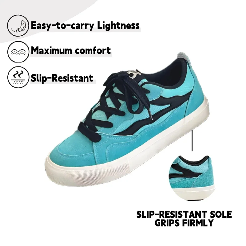 

Fipatbu Men's Trendy Casual Canvas Shoes Breathable Sporty Low Top Rubber Bottom Leather Patchwork Suitable Flat Board Shoes