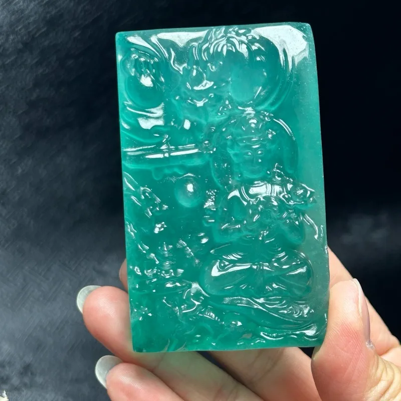 

Натуральный кулон из нефрита «Высококачественный ледяной дракон Гуаньинь», модный универсальный нефритовый аксессуар