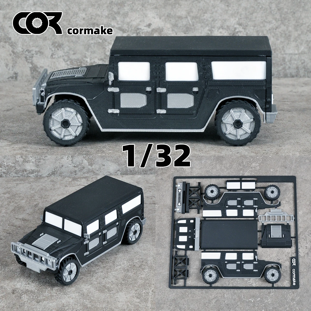

Assembly Scale Set Static plastic model kit car off-road vehicle 1/32