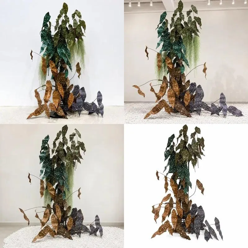 Giant Artificial Paper Lotus Leaf Green Plant Sculpture Commercial Flower Installation Custom Design Event Decoration