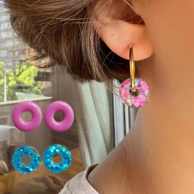 Multifuntional เครื่องประดับแม่พิมพ์ Heart Star ดอกไม้จี้แม่พิมพ์ซิลิโคนสําหรับต่างหูเรซิ่นจี้ซิลิโคนแม่พิมพ์หล่อ