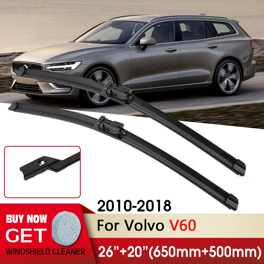 

Car Wiper Front Wiper Blades 26"+20" For Volvo V60 2010-2018 Fit Push Button Arm Front Windscreen Wipers Auto Accessories