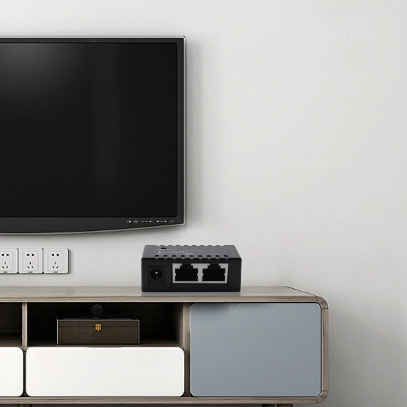 RISE-3X Poe Splitter Poe Injector Rj45 Dc 5.5Mm X 2.1Mm Input Passive Poe Adapter Connector For Ip Network Camera(Black)