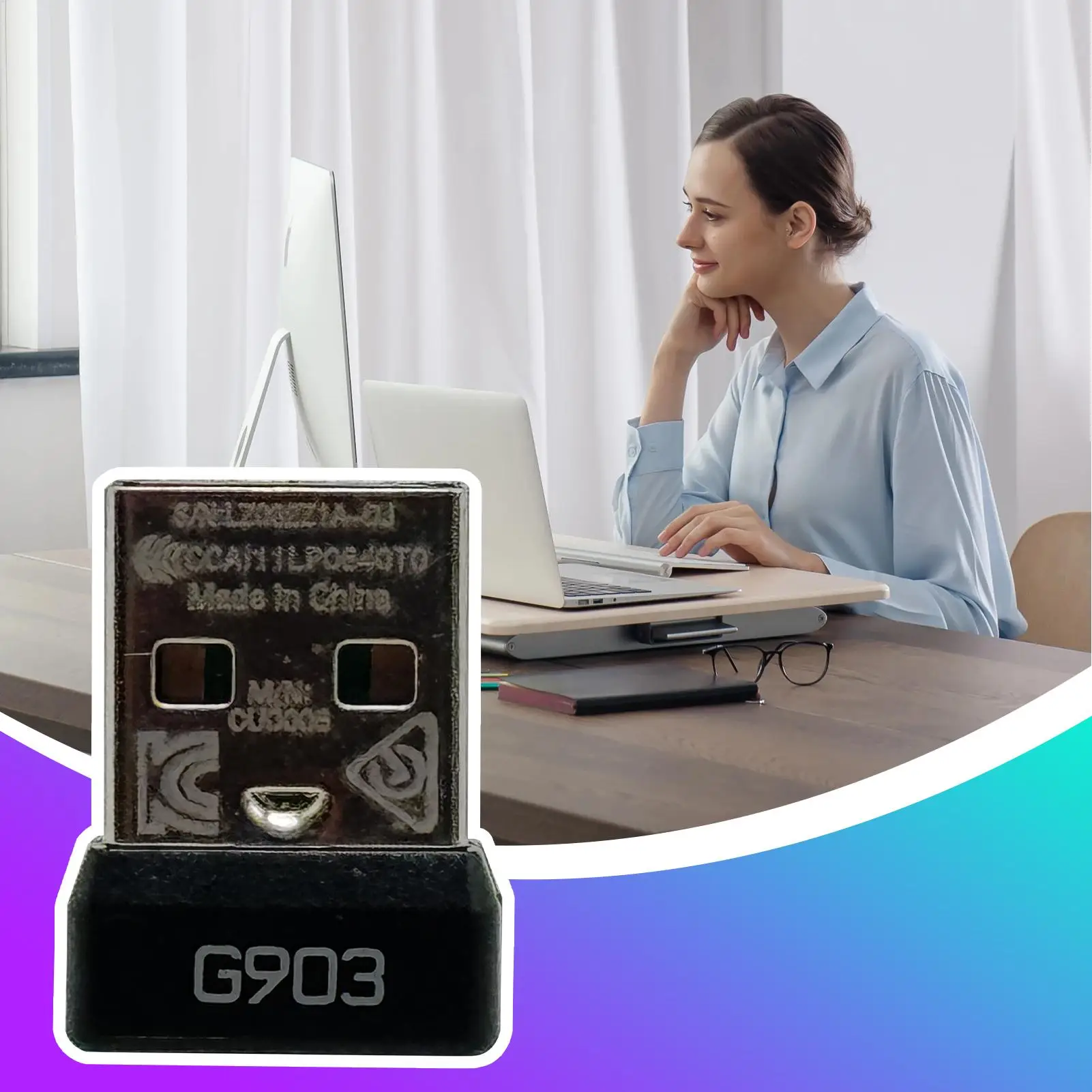 For Logitech G903 USB Wireless Receiver Stable Signal Adapter Plug And Play Low Latency USB Receiver For Smart Devices Game Work