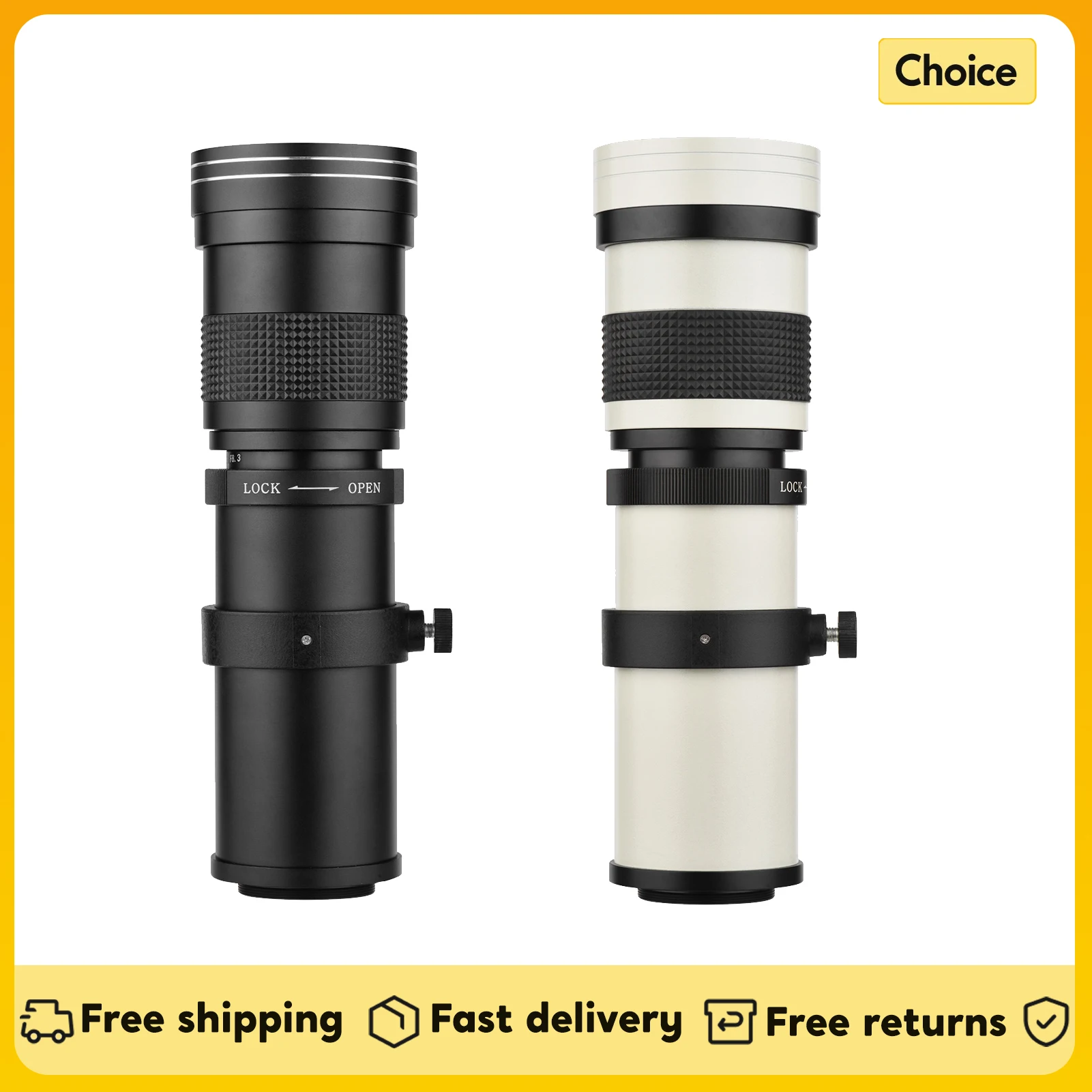 Camera MF Super Telephoto Zoom Lens F/8.3-16 420-800mm T Mount with Universal 1/4 Inch Thread for Canon Nikon Sony Cameras