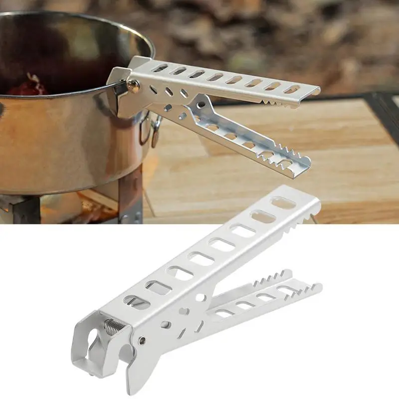 2 in 1 Camping Anti-Verbrühungen Topf Pfanne Schüssel Greifer Outdoor Wandern Kochen Picknick Grill Kochgeschirr Anti-hot Griff Halter Clip Klemme
