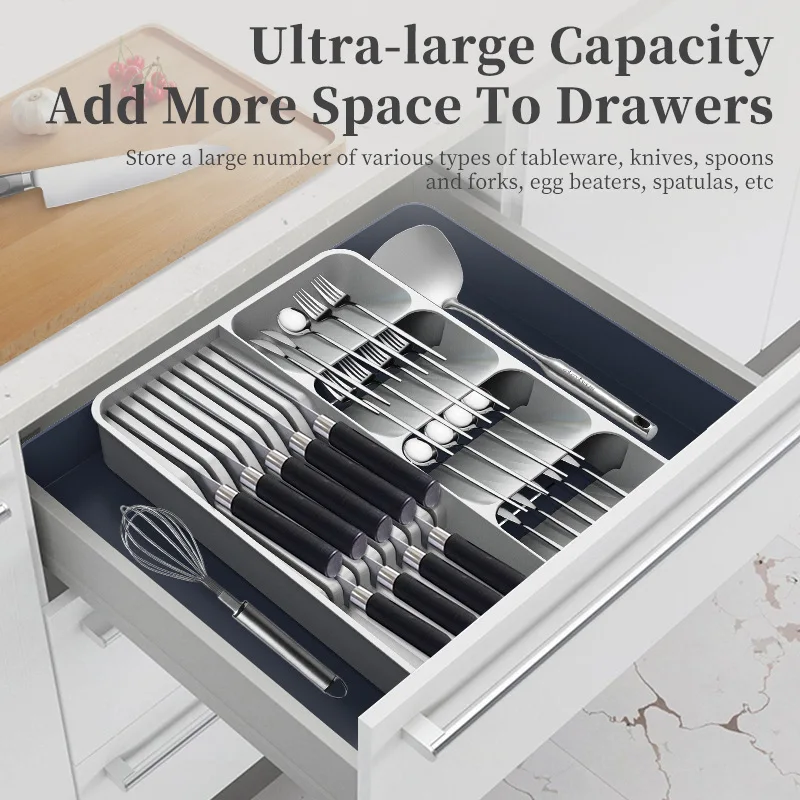 

Kitchen Drawer Cutlery Storage Tray Expandable Silverware Organizer For Knife Forks Utensil Holder Tableware Organizer Container