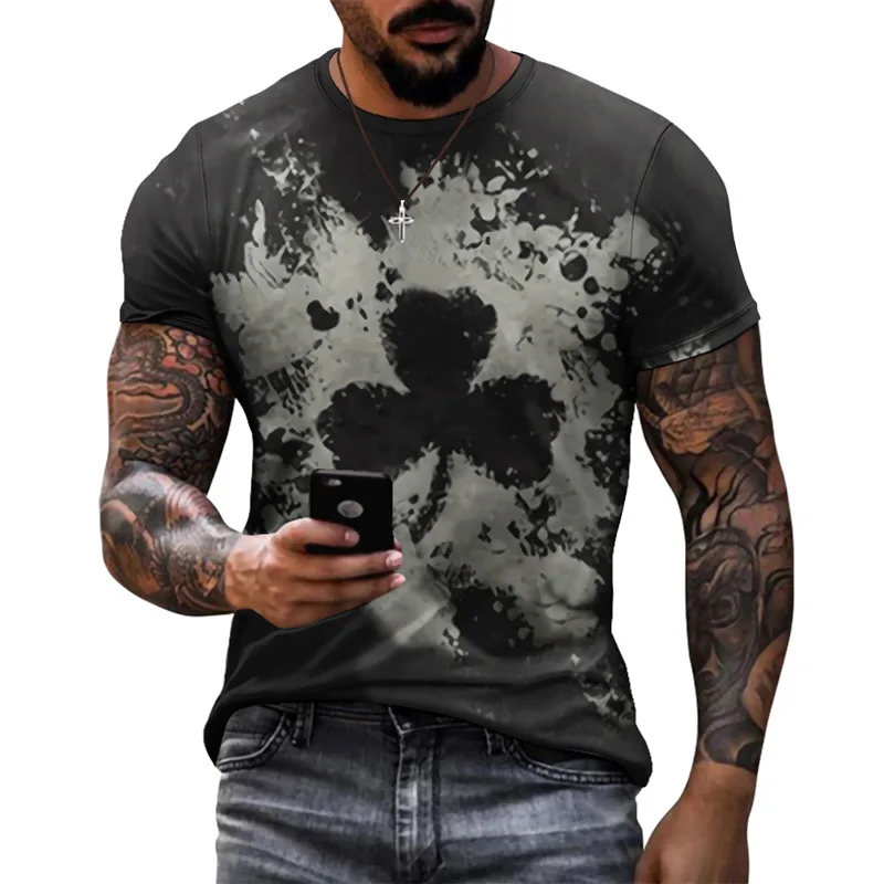 Fashion New Poker original men\'s shirts Summer Casual Trend Personality streetwear 3D Printed Round Neck Short Sleeve Tees Tops