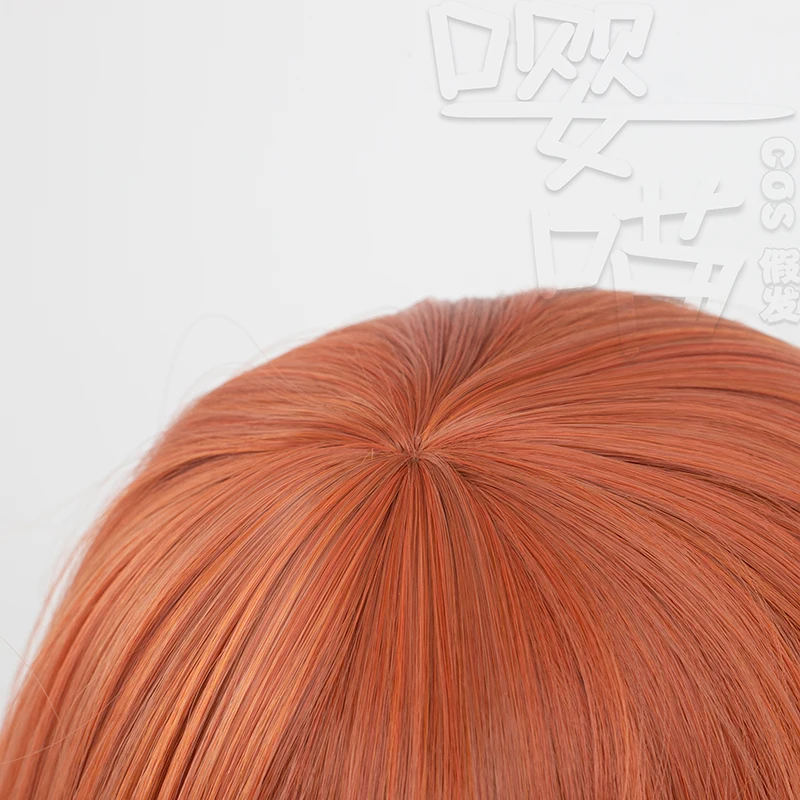 الملاك الشيطان بالمنشار رجل شعر مستعار تأثيري 60 سنتيمتر البرتقال الشعر الطويل للرجل امرأة الاتفاقية الهزلية فستان شعر مستعار زي حفلة اكسسوارات #4